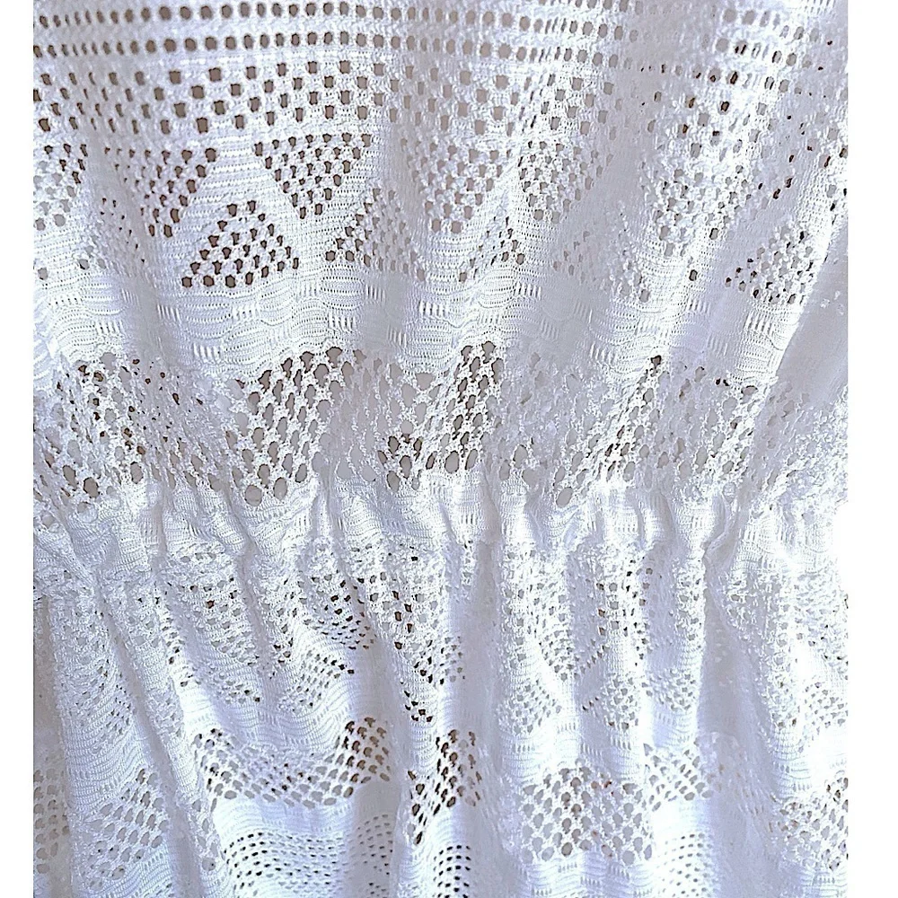 CLUB Z COLLECTION Crochet Beach Dress Coverup White Woman’s Plus Size 1X New